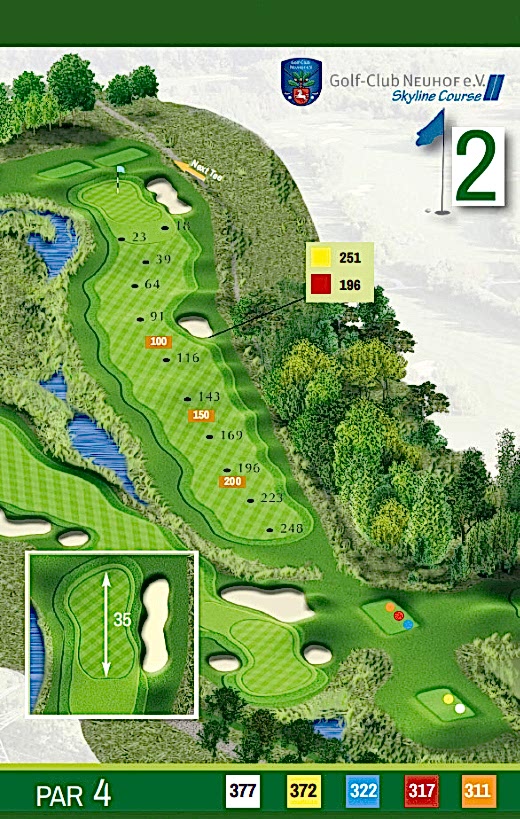 golfclubneuhof golfanlage platzuebersicht skyline course loch 2